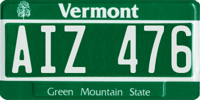VT license plate AIZ476