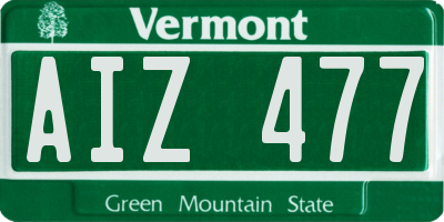 VT license plate AIZ477