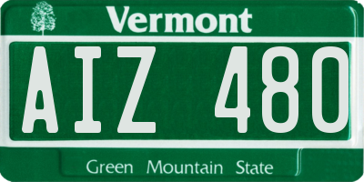 VT license plate AIZ480