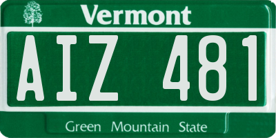 VT license plate AIZ481