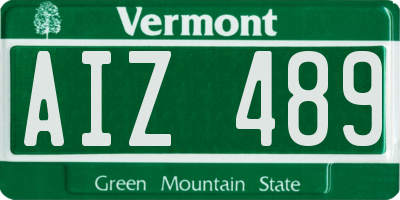 VT license plate AIZ489