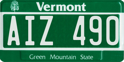 VT license plate AIZ490