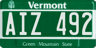 VT license plate AIZ492
