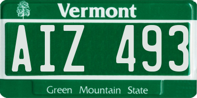 VT license plate AIZ493