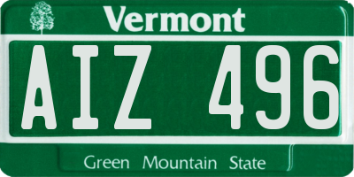 VT license plate AIZ496