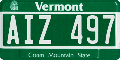 VT license plate AIZ497