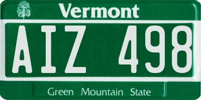 VT license plate AIZ498