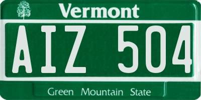 VT license plate AIZ504