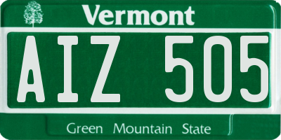 VT license plate AIZ505
