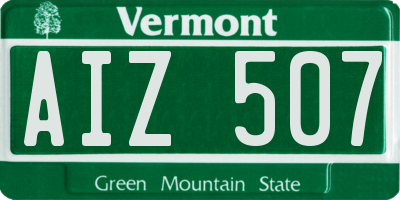 VT license plate AIZ507