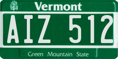 VT license plate AIZ512
