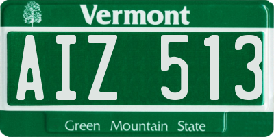 VT license plate AIZ513