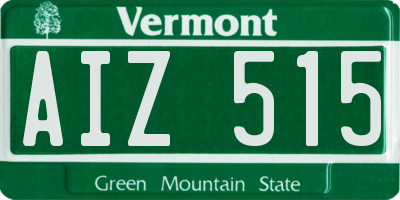 VT license plate AIZ515