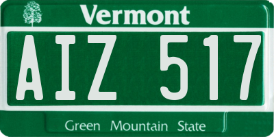 VT license plate AIZ517