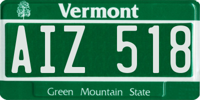 VT license plate AIZ518