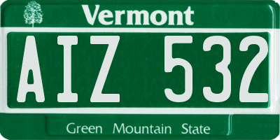 VT license plate AIZ532