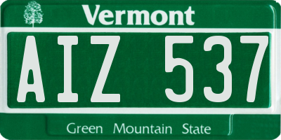 VT license plate AIZ537
