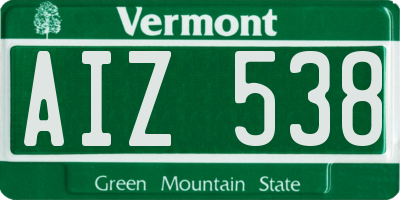 VT license plate AIZ538