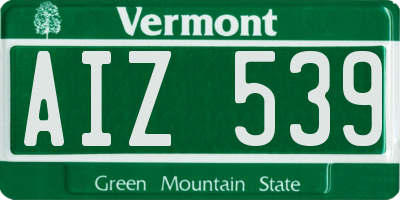 VT license plate AIZ539