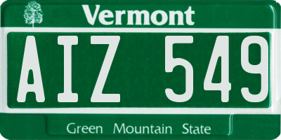 VT license plate AIZ549