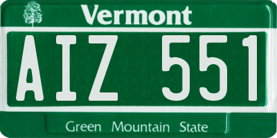 VT license plate AIZ551