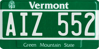 VT license plate AIZ552