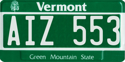 VT license plate AIZ553