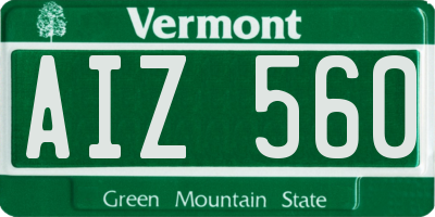 VT license plate AIZ560