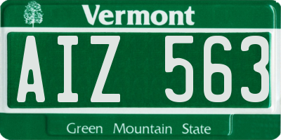 VT license plate AIZ563
