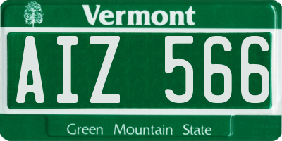 VT license plate AIZ566
