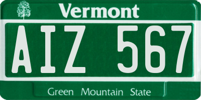 VT license plate AIZ567