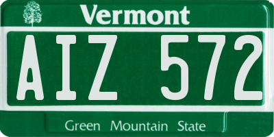 VT license plate AIZ572