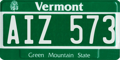 VT license plate AIZ573