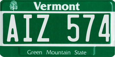 VT license plate AIZ574