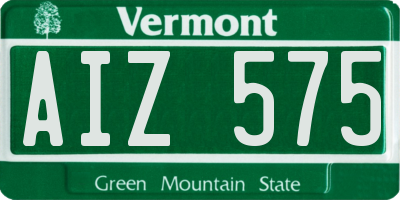 VT license plate AIZ575
