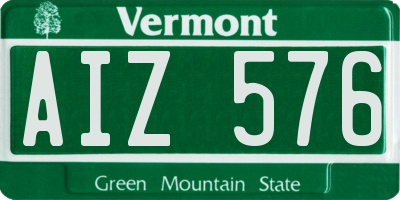 VT license plate AIZ576