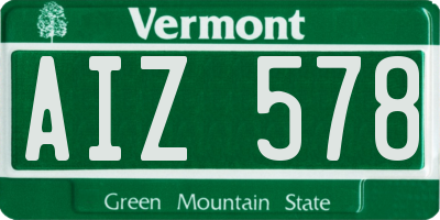 VT license plate AIZ578