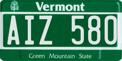 VT license plate AIZ580