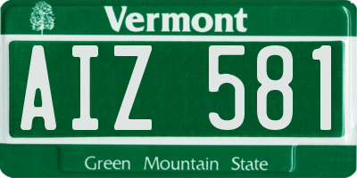 VT license plate AIZ581