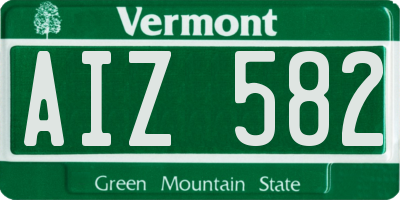 VT license plate AIZ582