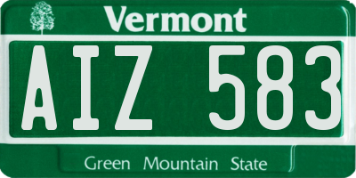 VT license plate AIZ583