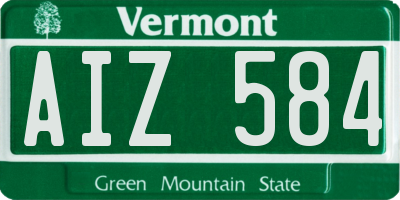 VT license plate AIZ584