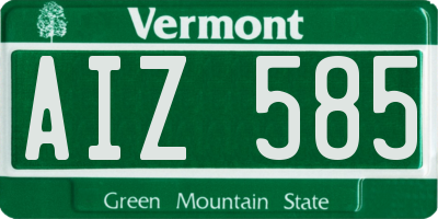 VT license plate AIZ585