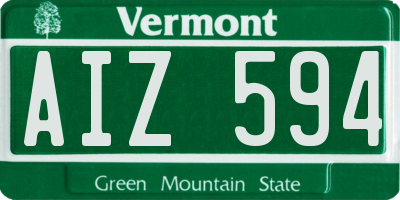 VT license plate AIZ594