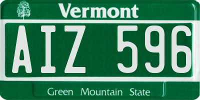 VT license plate AIZ596
