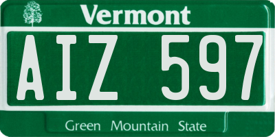 VT license plate AIZ597