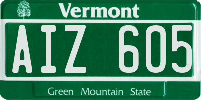 VT license plate AIZ605