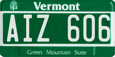 VT license plate AIZ606