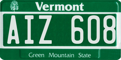 VT license plate AIZ608