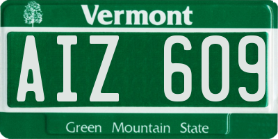 VT license plate AIZ609